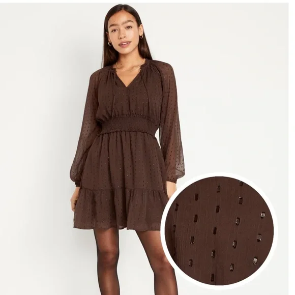 brown crinkle dress Mint Velvet Brown Ombre Crinkle Maxi Dress | Size S | Brown main image 0